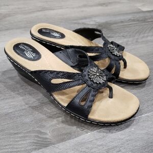 Embellished Strictly Comfort leather sandals